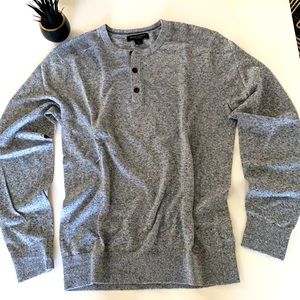 Banana Republic Silk Linen Gray Henley Sweater.